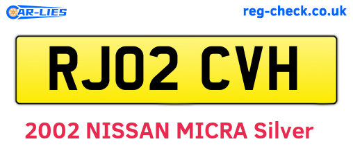 RJ02CVH are the vehicle registration plates.