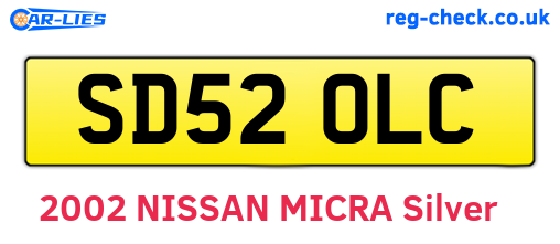 SD52OLC are the vehicle registration plates.
