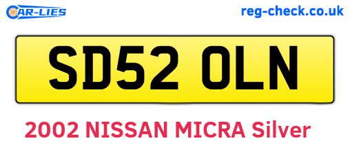 SD52OLN are the vehicle registration plates.