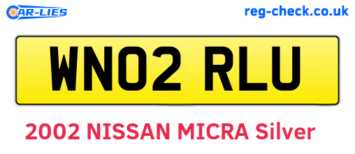 WN02RLU are the vehicle registration plates.