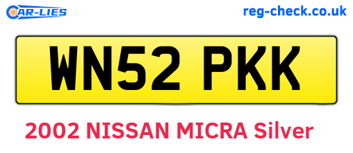 WN52PKK are the vehicle registration plates.