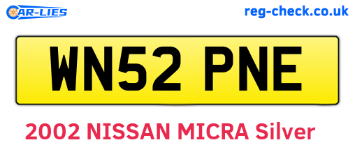 WN52PNE are the vehicle registration plates.