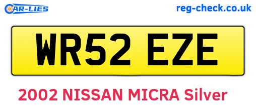 WR52EZE are the vehicle registration plates.
