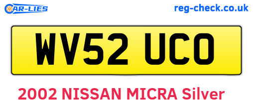 WV52UCO are the vehicle registration plates.