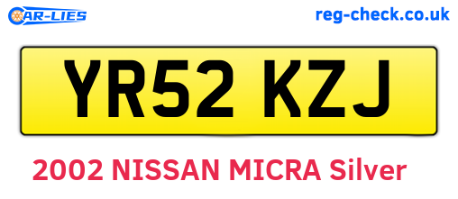YR52KZJ are the vehicle registration plates.