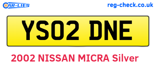 YS02DNE are the vehicle registration plates.