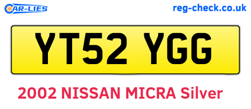 YT52YGG are the vehicle registration plates.