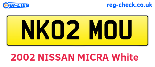 NK02MOU are the vehicle registration plates.