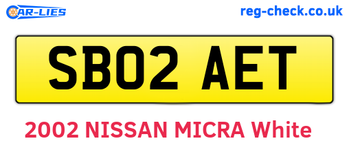 SB02AET are the vehicle registration plates.