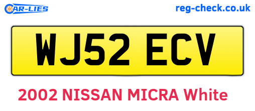 WJ52ECV are the vehicle registration plates.