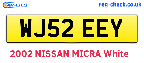 WJ52EEY are the vehicle registration plates.