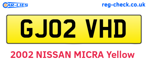 GJ02VHD are the vehicle registration plates.