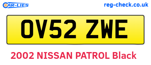 OV52ZWE are the vehicle registration plates.