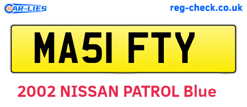 MA51FTY are the vehicle registration plates.