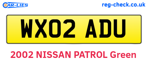 WX02ADU are the vehicle registration plates.