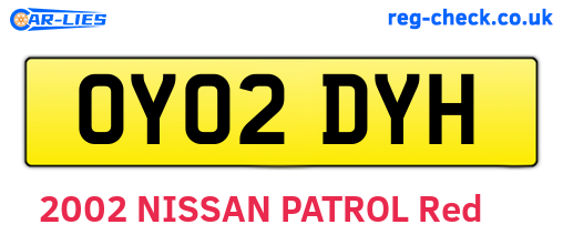 OY02DYH are the vehicle registration plates.