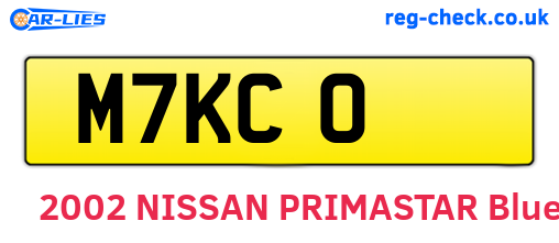M7KCO are the vehicle registration plates.