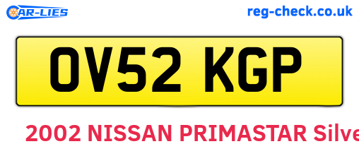 OV52KGP are the vehicle registration plates.