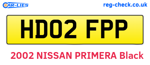 HD02FPP are the vehicle registration plates.
