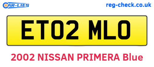 ET02MLO are the vehicle registration plates.