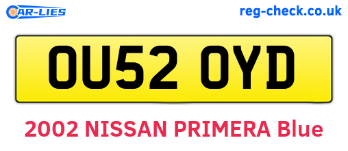 OU52OYD are the vehicle registration plates.