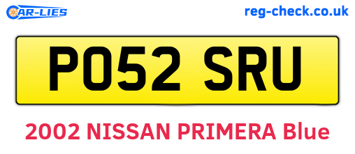 PO52SRU are the vehicle registration plates.