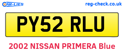 PY52RLU are the vehicle registration plates.