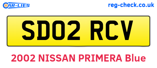 SD02RCV are the vehicle registration plates.