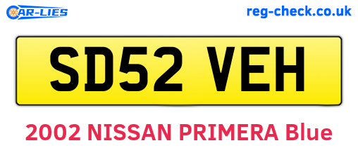 SD52VEH are the vehicle registration plates.