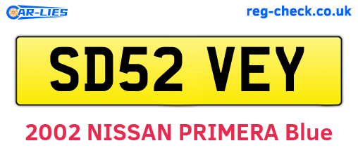 SD52VEY are the vehicle registration plates.