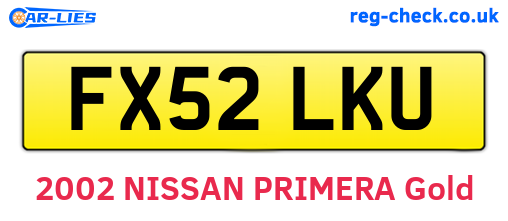 FX52LKU are the vehicle registration plates.