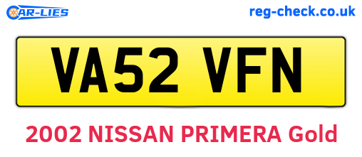 VA52VFN are the vehicle registration plates.
