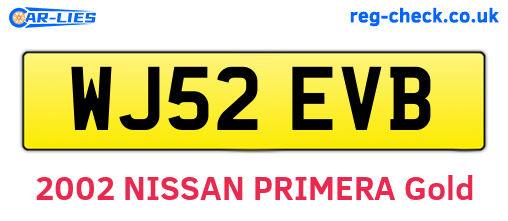 WJ52EVB are the vehicle registration plates.