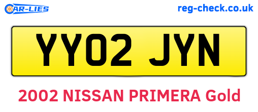 YY02JYN are the vehicle registration plates.