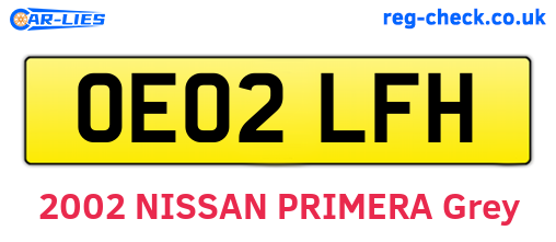 OE02LFH are the vehicle registration plates.