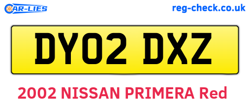 DY02DXZ are the vehicle registration plates.