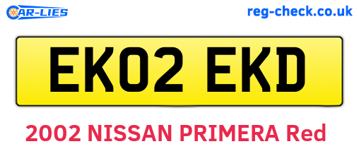 EK02EKD are the vehicle registration plates.