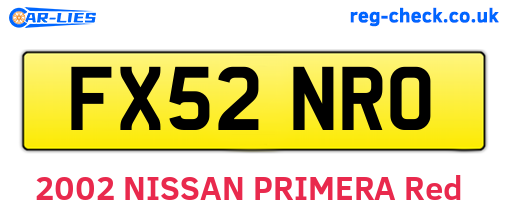 FX52NRO are the vehicle registration plates.