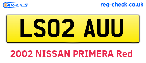 LS02AUU are the vehicle registration plates.