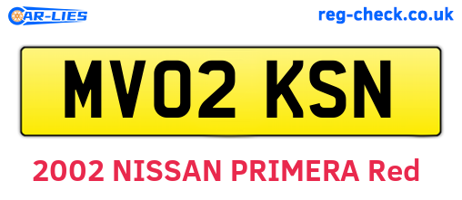 MV02KSN are the vehicle registration plates.