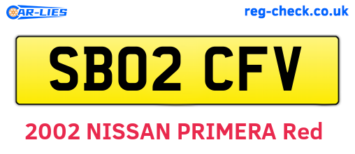 SB02CFV are the vehicle registration plates.