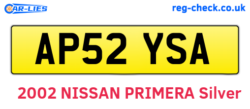 AP52YSA are the vehicle registration plates.