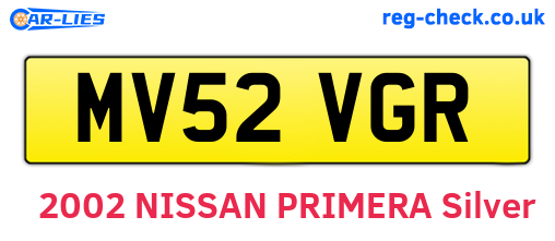 MV52VGR are the vehicle registration plates.