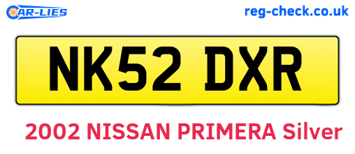 NK52DXR are the vehicle registration plates.