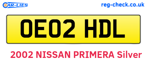 OE02HDL are the vehicle registration plates.