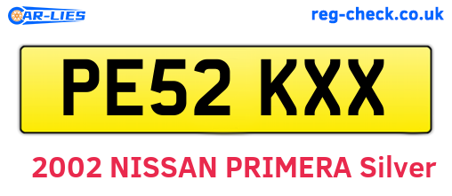PE52KXX are the vehicle registration plates.