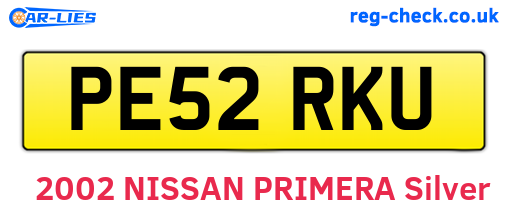 PE52RKU are the vehicle registration plates.
