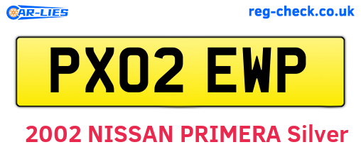 PX02EWP are the vehicle registration plates.