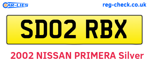 SD02RBX are the vehicle registration plates.