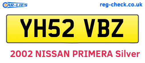 YH52VBZ are the vehicle registration plates.